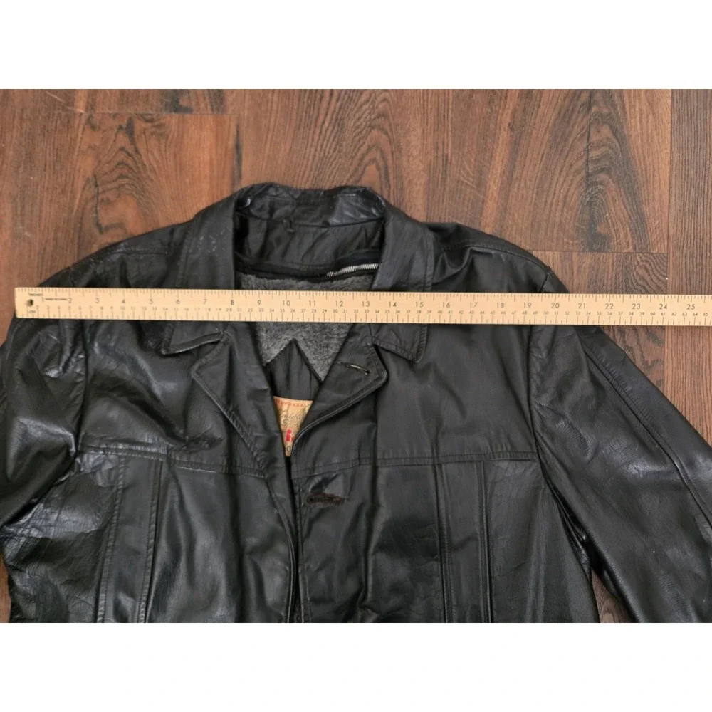 VTG 50s IRVIN FOSTER ZIP OUT Horsehide Leather Shearling Coat Jacket USA Mens 44